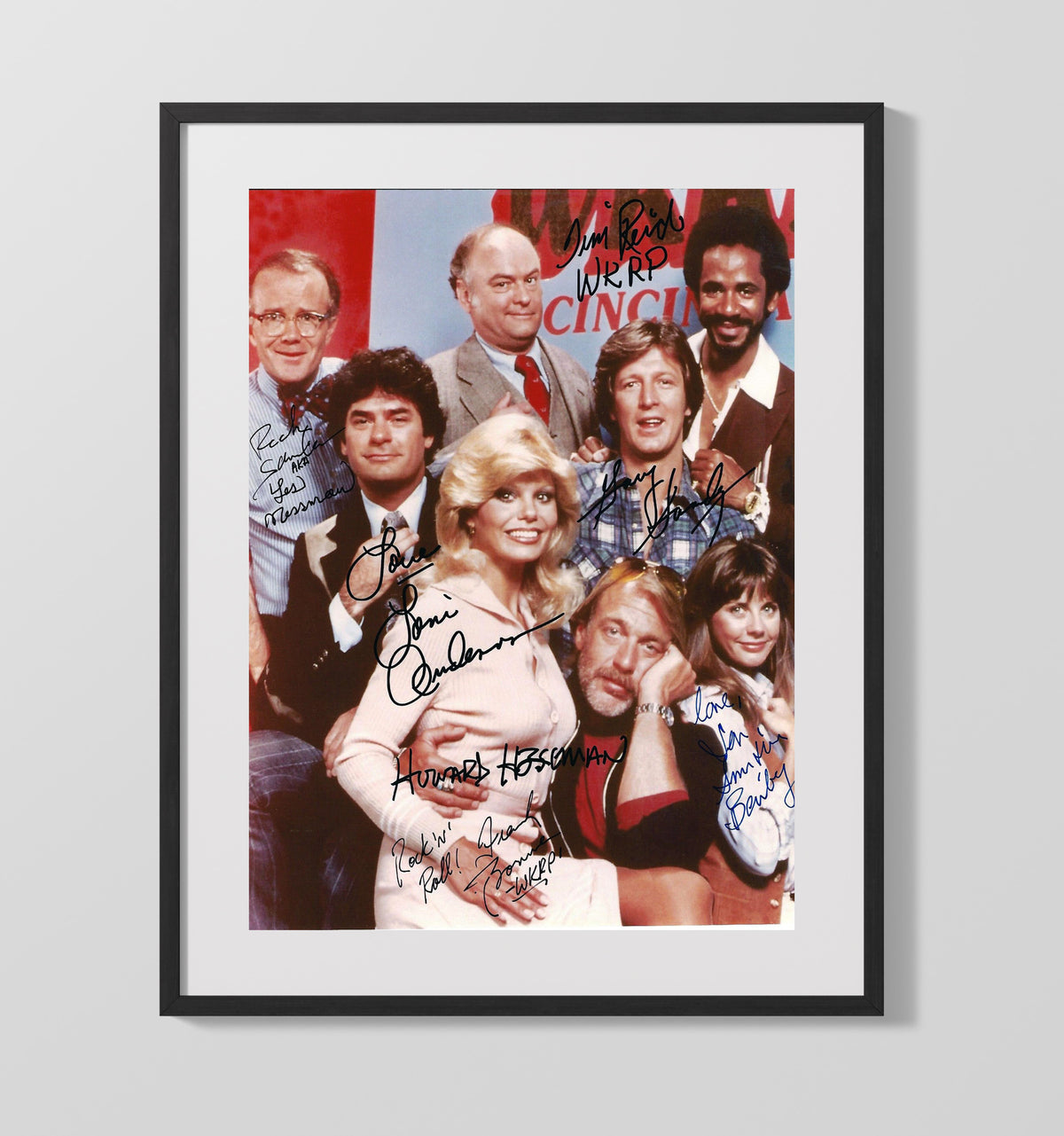 WKRP in Cincinnati - Howard Hesseman (Dr. Johnny Fever) Ensemble Cast Studio - Gallery Frame television wall art