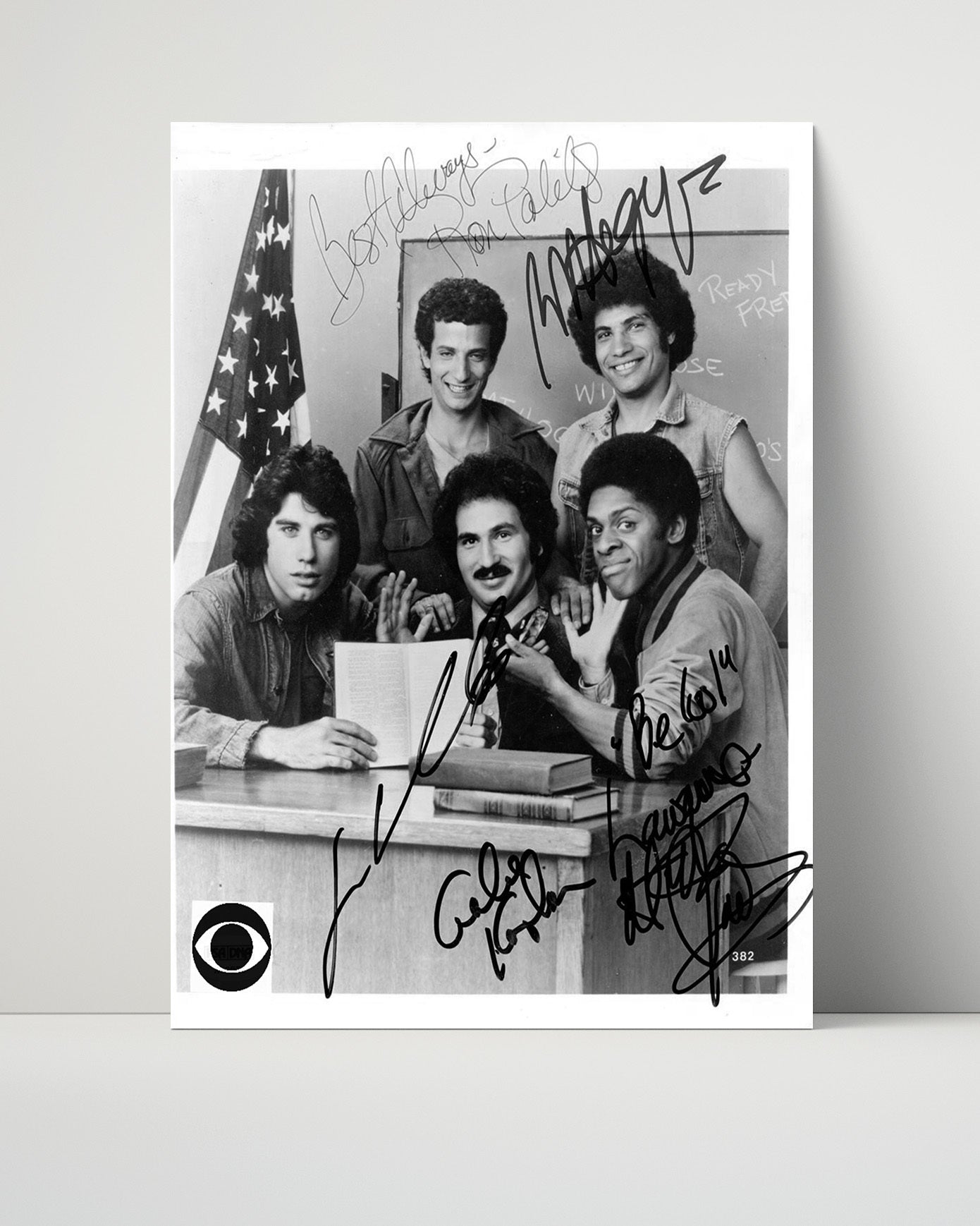 Welcome Back Kotter - John Travolta (Vinnie Barbarino) Sweathogs Classroom Cast - Vintage Television Wall Art - 16x20 Unframed Print wall art print - television decor