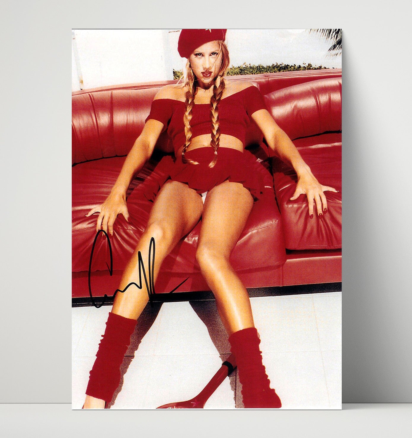 Anna Kournikova - Red Outfit Studio Pose Vintage Tennis Wall Art - 16x20 Unframed Print
