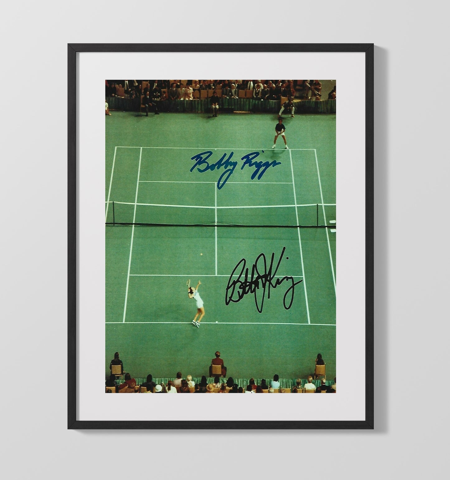 Billie Jean King vs Bobby Riggs - Battle of the Sexes Match Vintage Tennis Wall Art - 20x24 Canvas