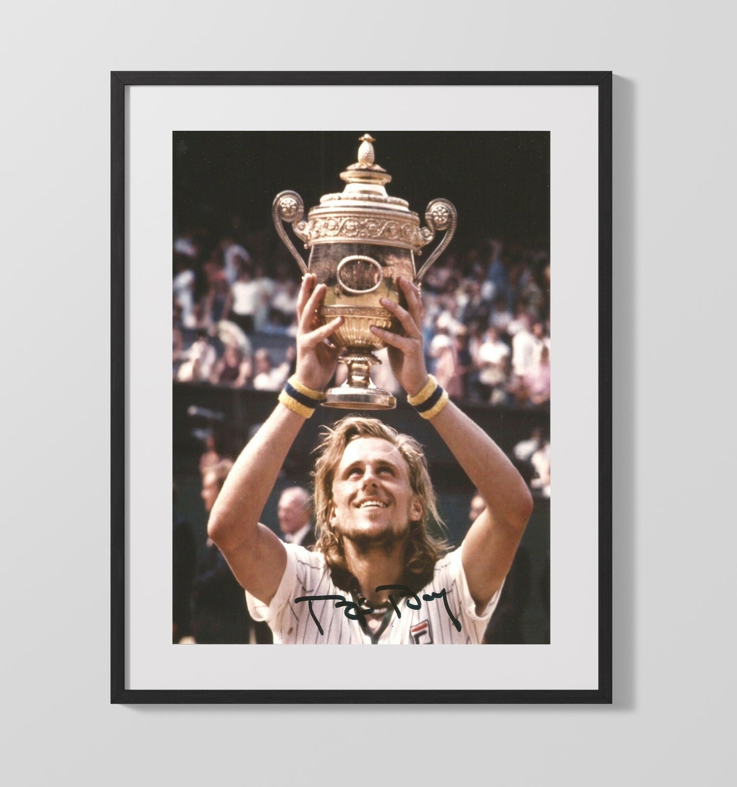 Bjorn Borg - Wimbledon Champion Celebration Vintage Tennis Wall Art - 20x24 Canvas