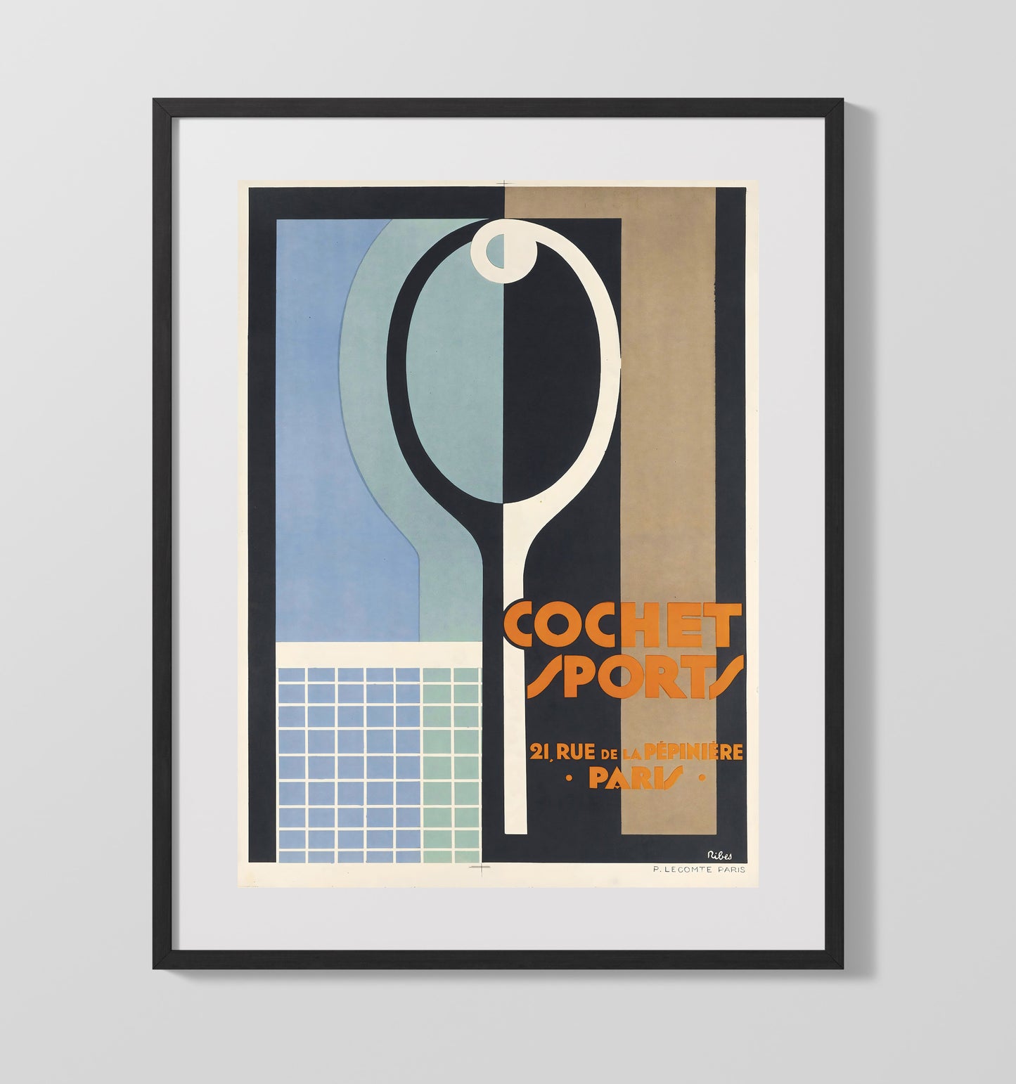 Cochet Sports Paris - Art Deco Racket Design Vintage Tennis Wall Art - 20x24 Canvas