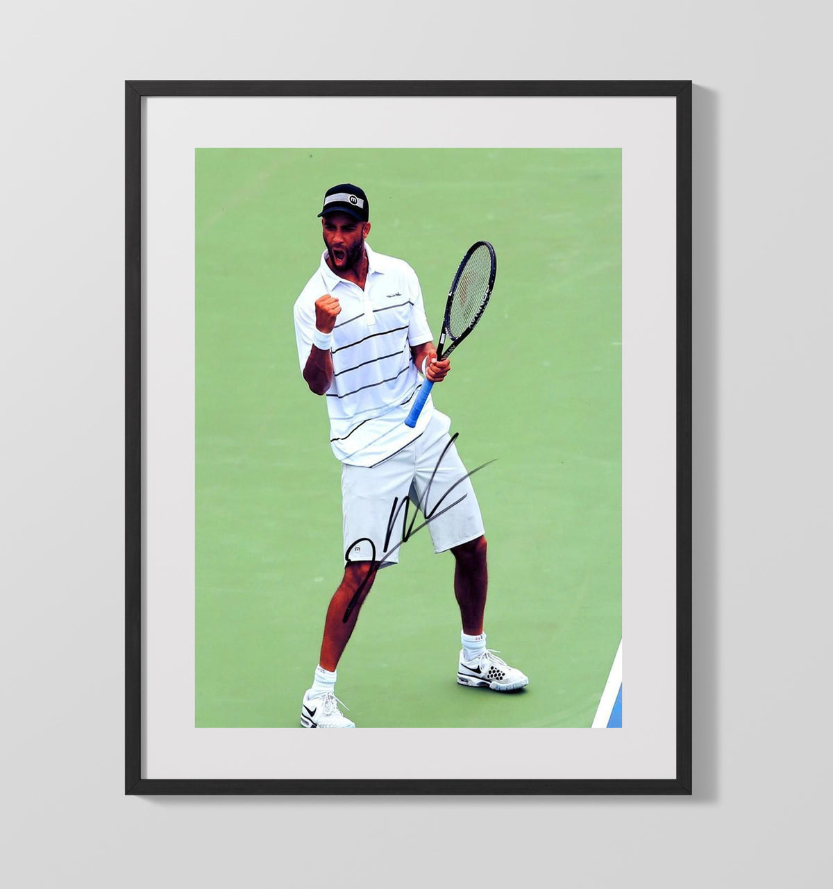 James Blake - Victory Fist Pump Vintage Tennis Wall Art - 20x24 Canvas