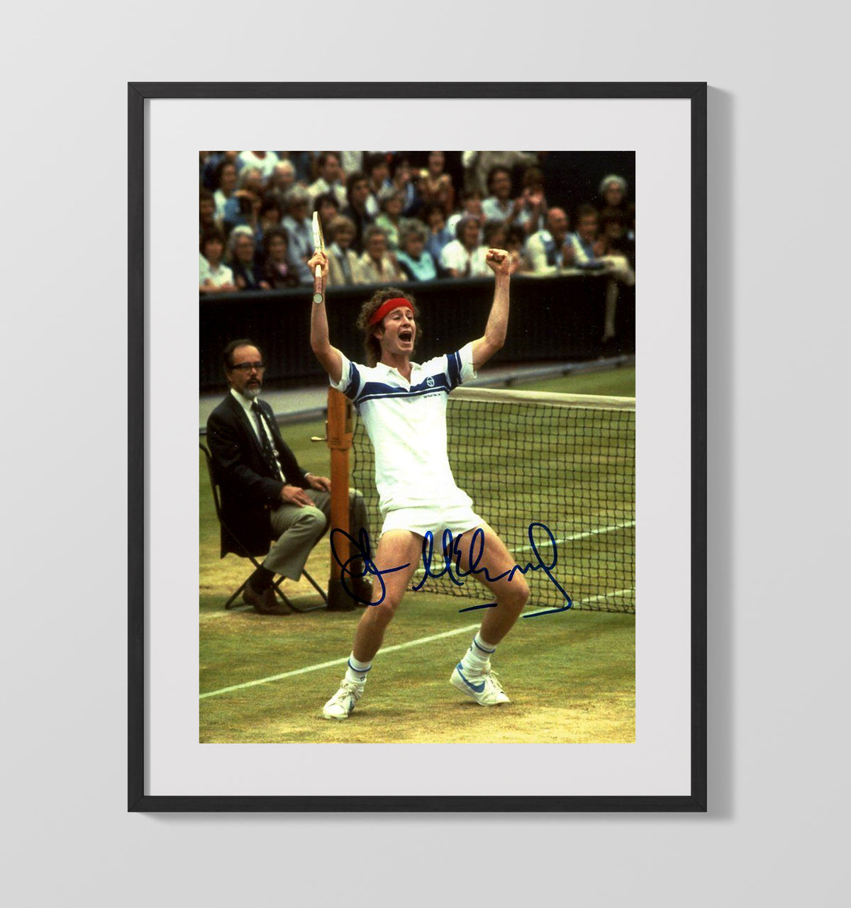 John McEnroe - Wimbledon Celebration Pose Vintage Tennis Wall Art - 20x24 Canvas