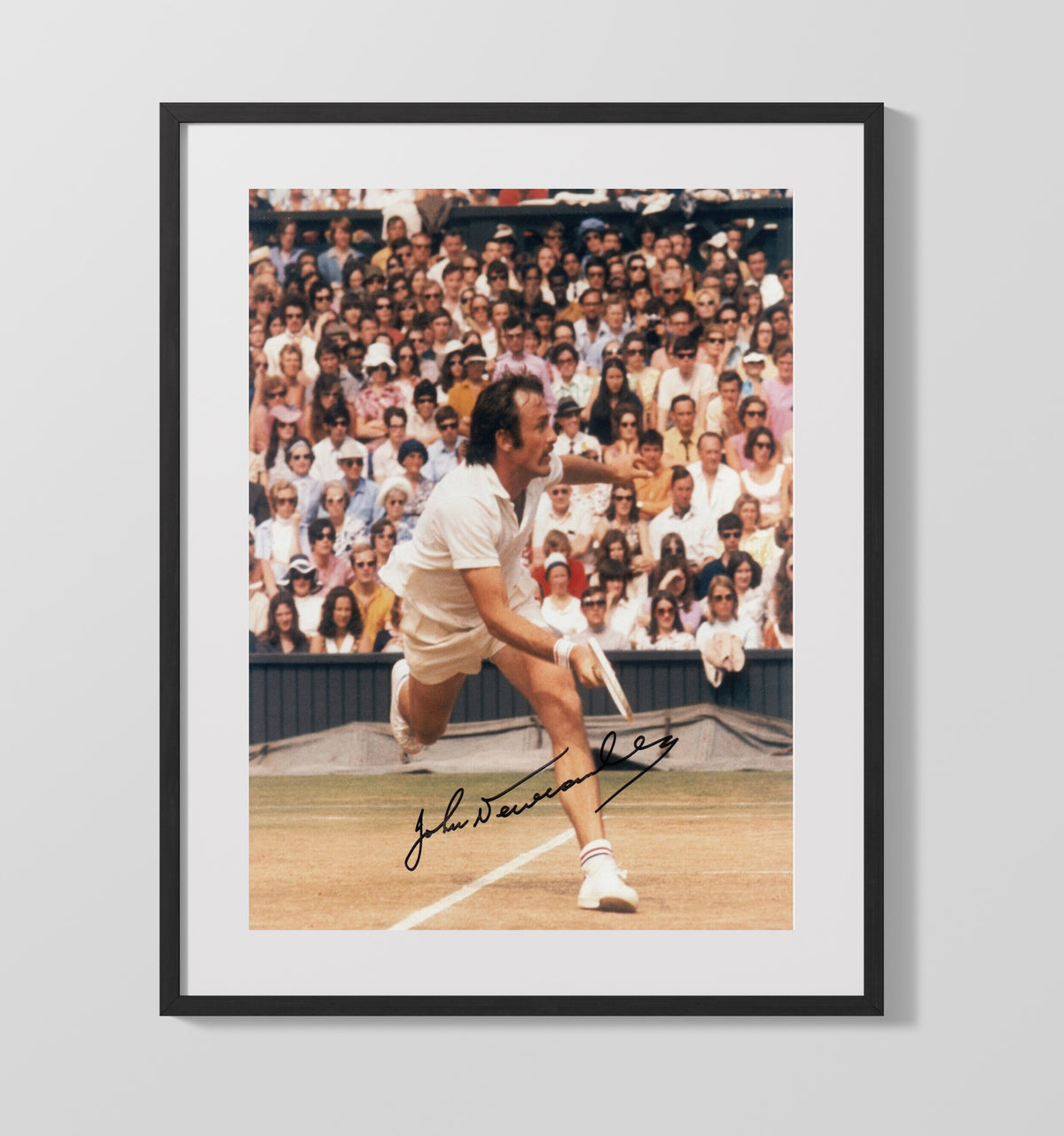 John Newcombe - Wimbledon Action Shot Vintage Tennis Wall Art - 20x24 Canvas