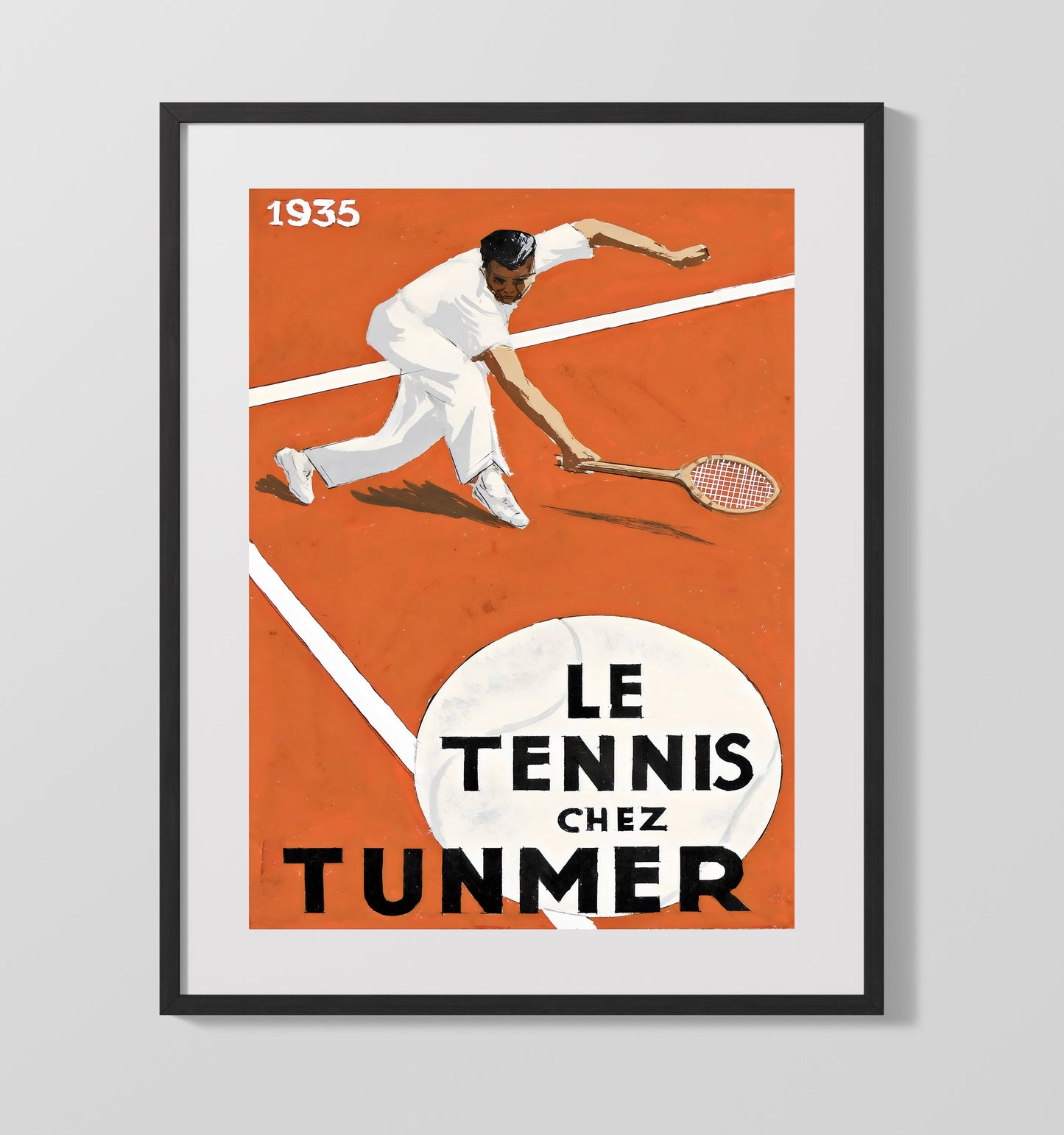 Le Tennis Chez Tunmer - 1935 Clay Court Poster Vintage Tennis Wall Art - 20x24 Canvas