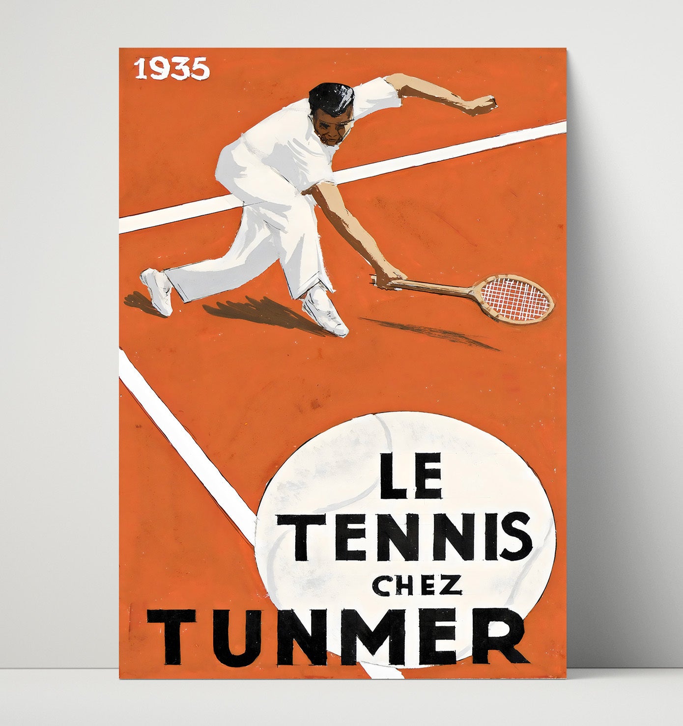 Le Tennis Chez Tunmer - 1935 Clay Court Poster Tennis Wall Art 16x20 Unframed Print wall art print – Tennis Wall Art decor