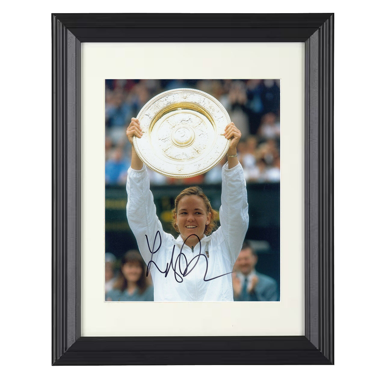Lindsay Davenport – Wimbledon Trophy Celebration 8x10 matted black framed tennis wall art