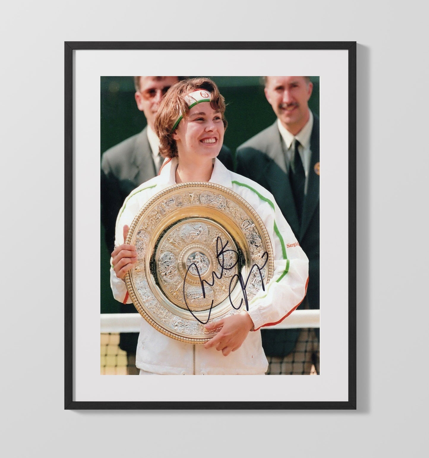 Martina Hingis - Grand Slam Trophy Pose Vintage Tennis Wall Art - 20x24 Canvas