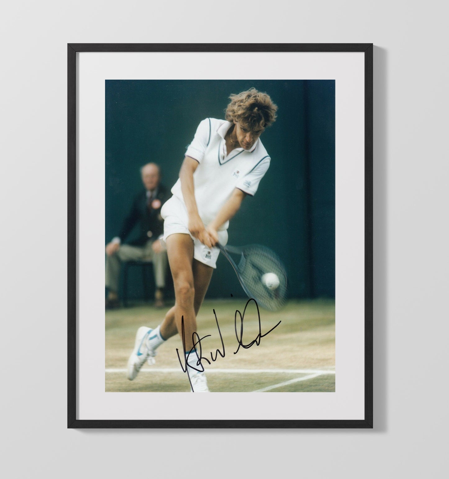 Mats Wilander - Baseline Forehand Drive Vintage Tennis Wall Art - 20x24 Canvas