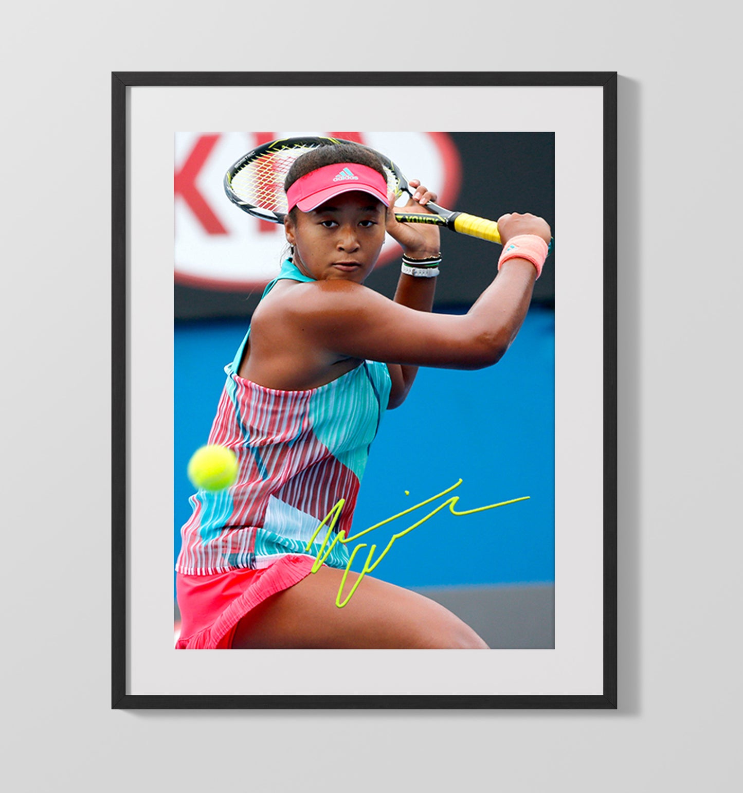 Naomi Osaka - Focused Backhand Stance Vintage Tennis Wall Art - 20x24 Canvas