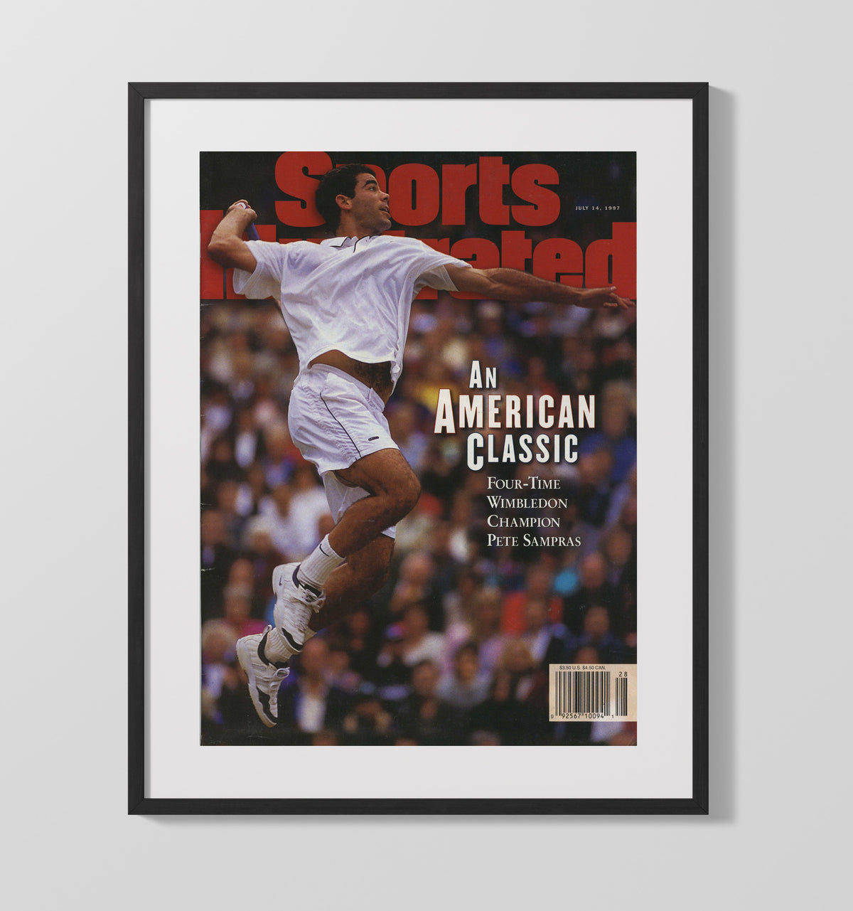 Pete Sampras - 1997 SI Wimbledon Champion Vintage Tennis Wall Art - 20x24 Canvas