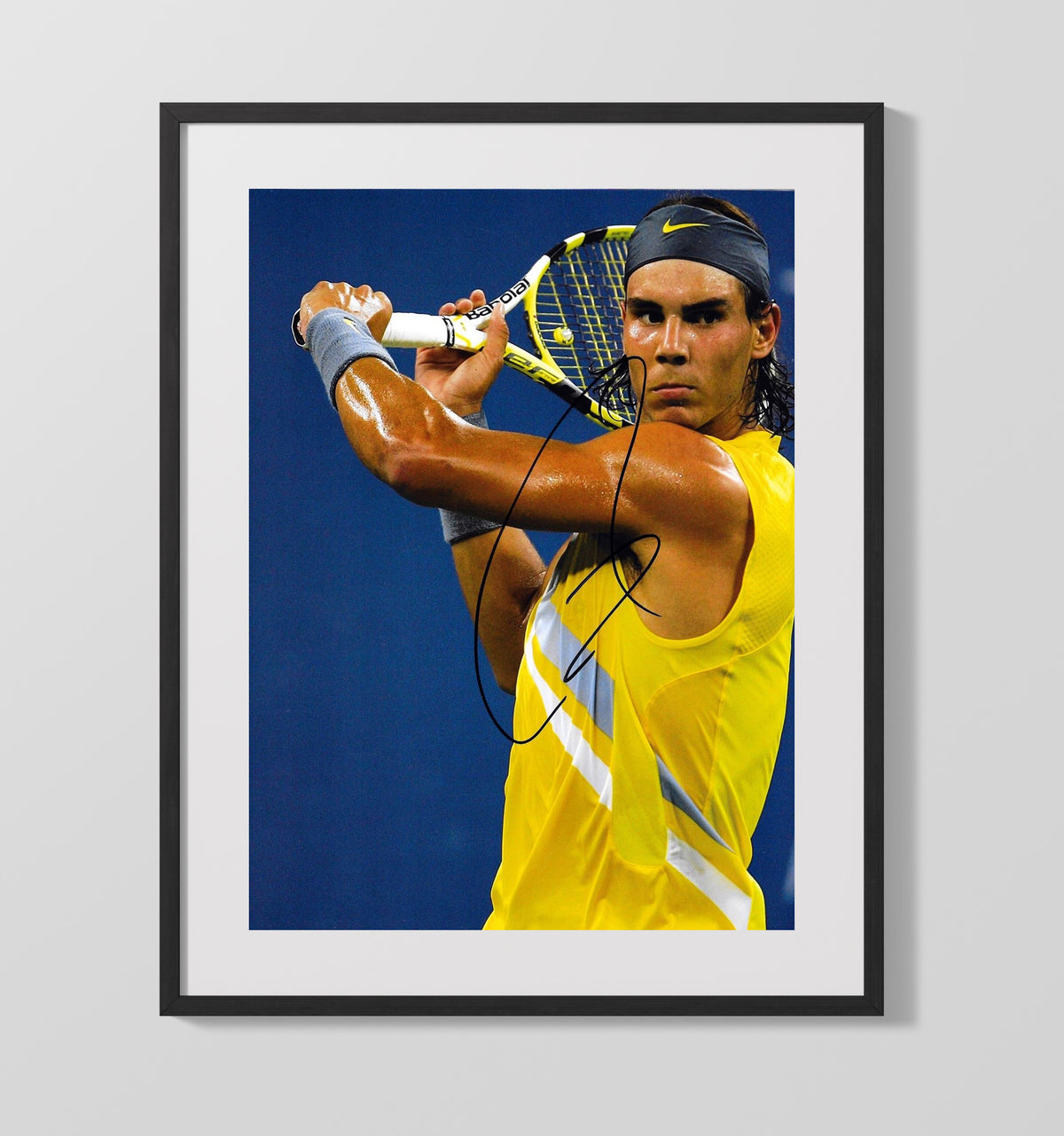 Rafael Nadal - Intense Baseline Focus Vintage Tennis Wall Art - 20x24 Canvas