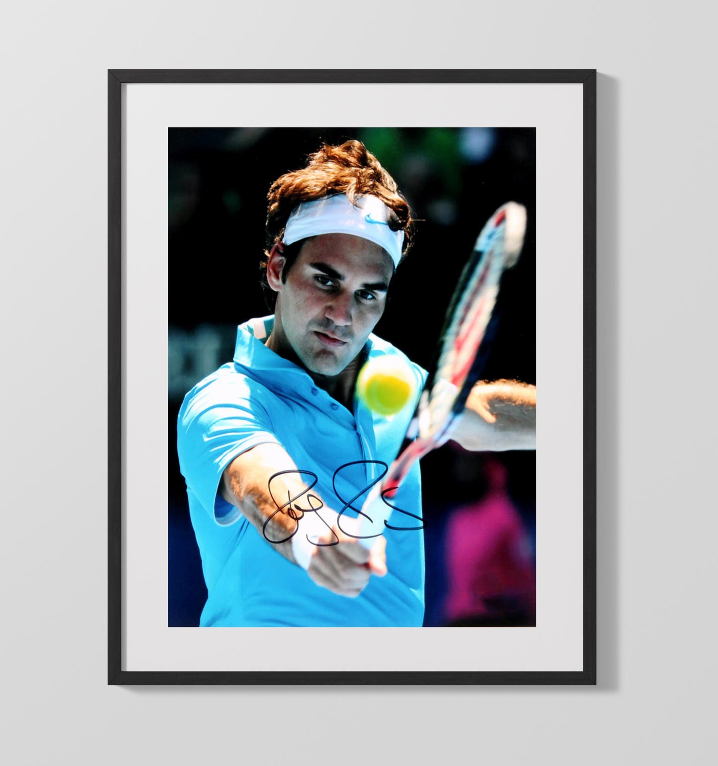 Roger Federer - Smooth Backhand Precision Vintage Tennis Wall Art - 20x24 Canvas