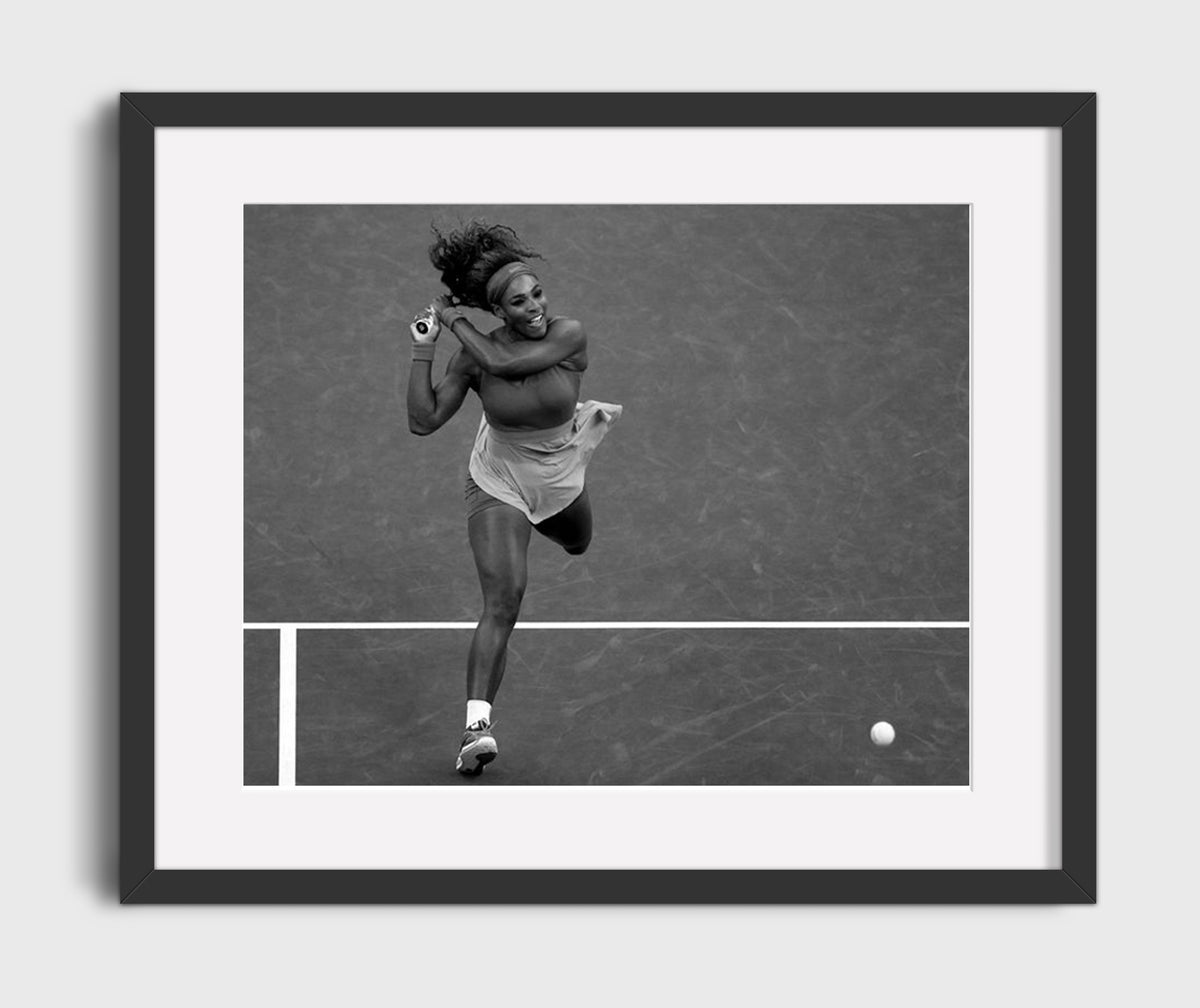 Serena Williams - Overhead Action Shot Vintage Tennis Wall Art - 20x24 Canvas