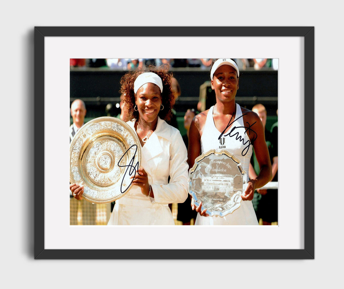 Serena Williams and Venus Williams - Wimbledon Sister Champions Vintage Tennis Wall Art - 20x24 Canvas