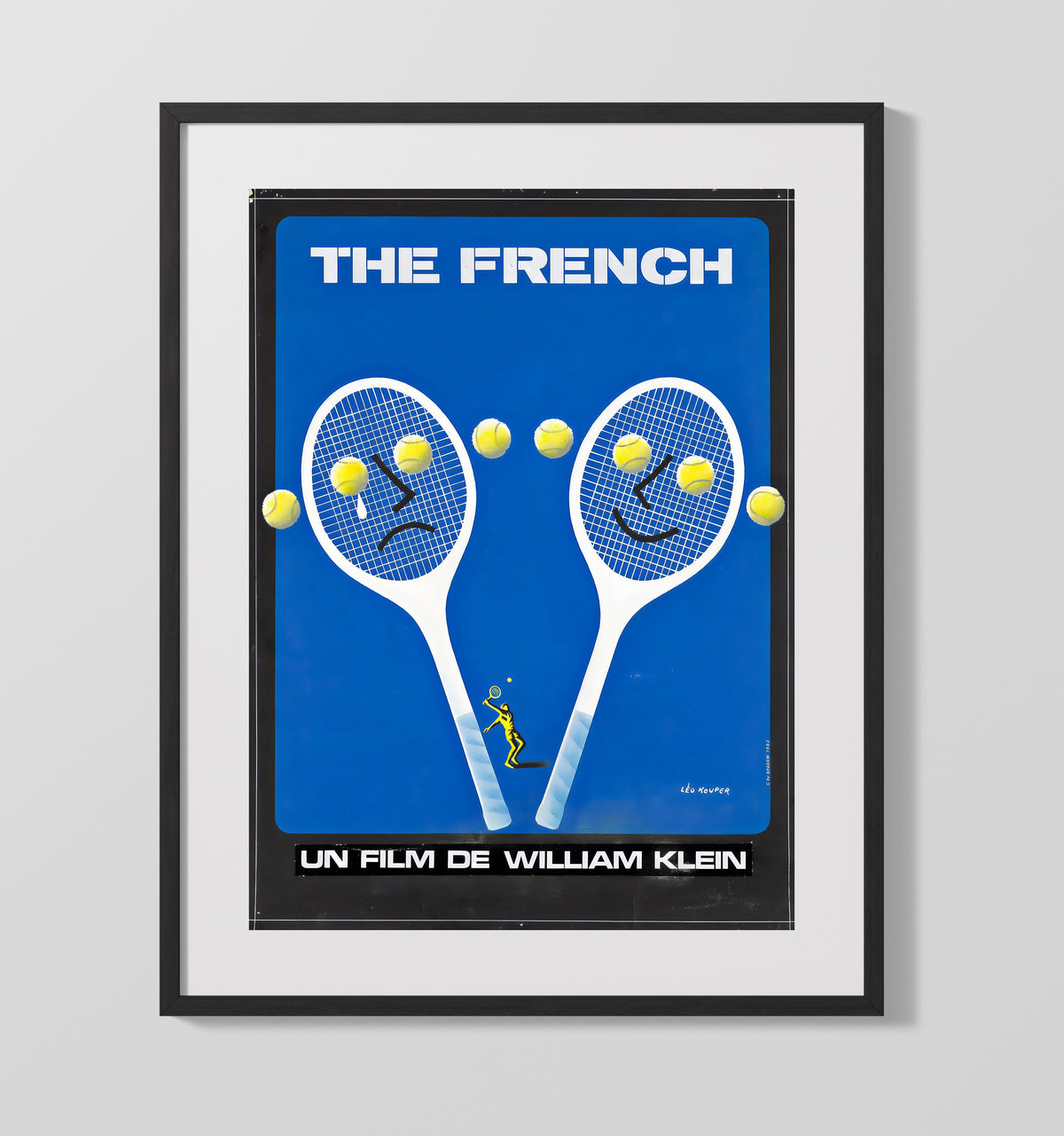 The French Film - William Klein Graphic Poster Vintage Tennis Wall Art - 20x24 Canvas