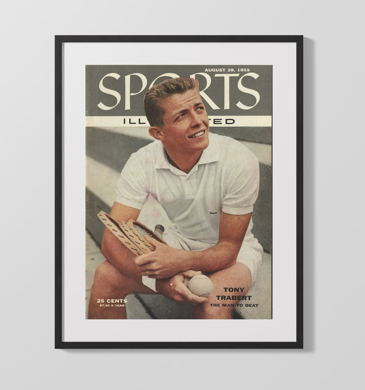 Tony Trabert - 1955 SI Cover Vintage Tennis Wall Art - 20x24 Canvas