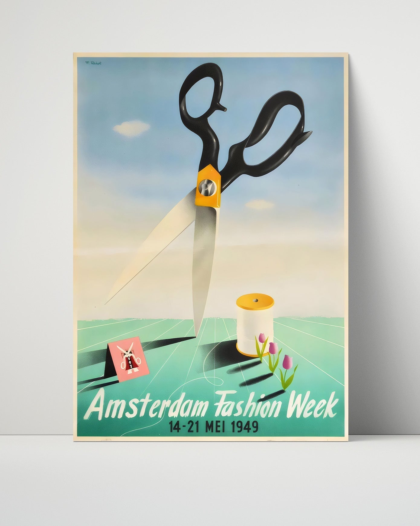 Vintage Advertisement Poster - Amsterdam Fashion Week 1949 - Where style cuts sharp 16x20 Unframed Print vintage advertising wall art print – Vintage Advertising decor