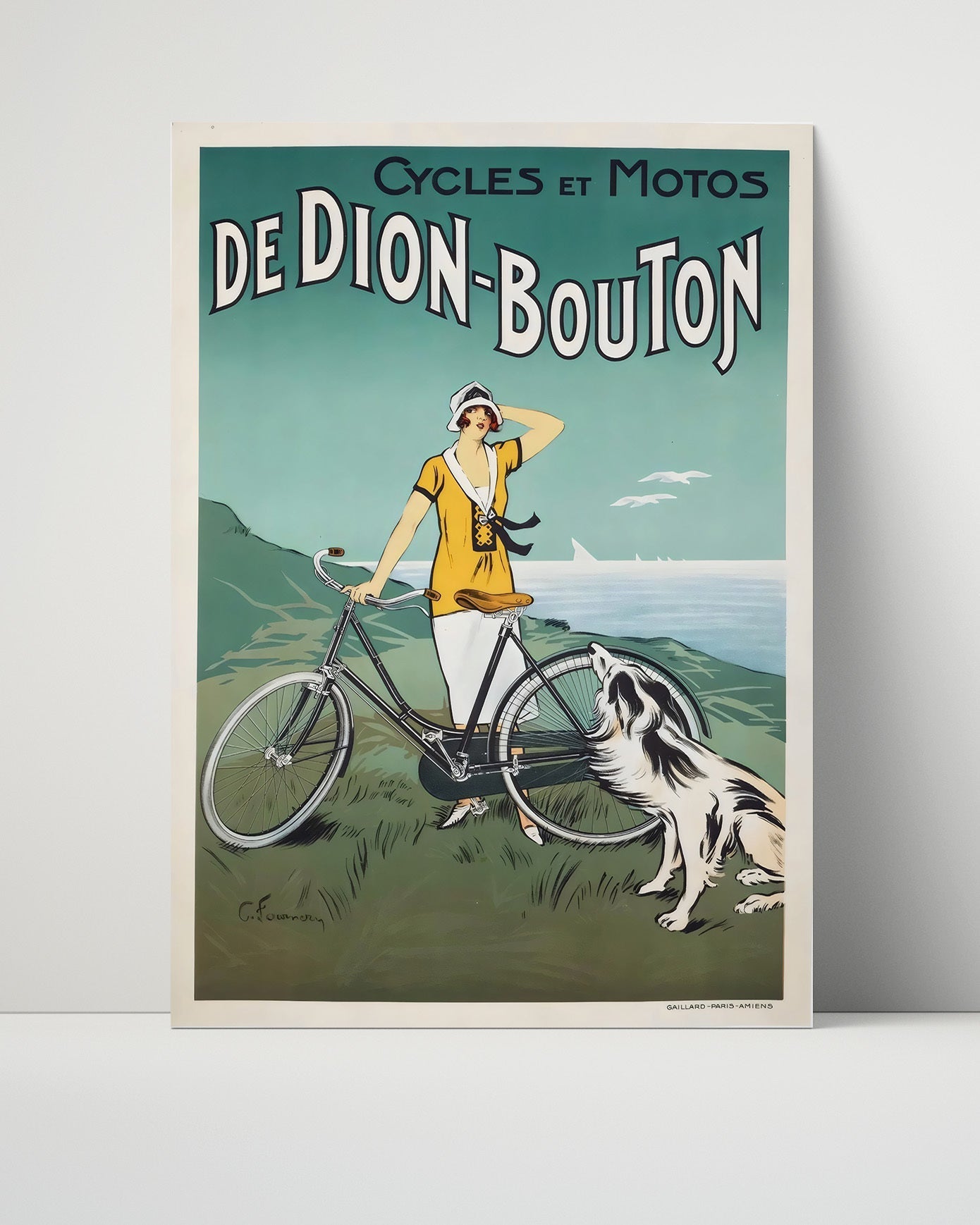 Vintage Advertisement Poster - De Dion-Bouton Cycles - A seaside ride in style 16x20 Unframed Print vintage advertising wall art print – Vintage Advertising decor