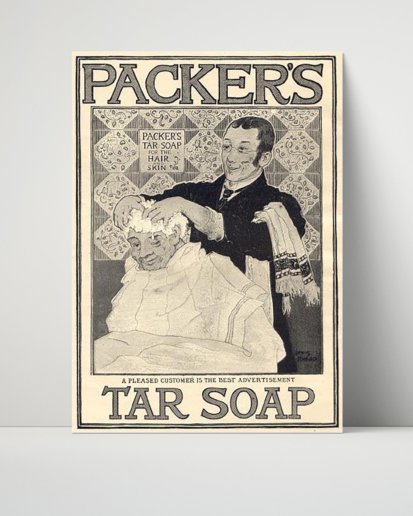 Vintage Advertisement Poster - Packers Tar Soap - A lather that lasts 16x20 Unframed Print vintage advertising wall art print – Vintage Advertising decor