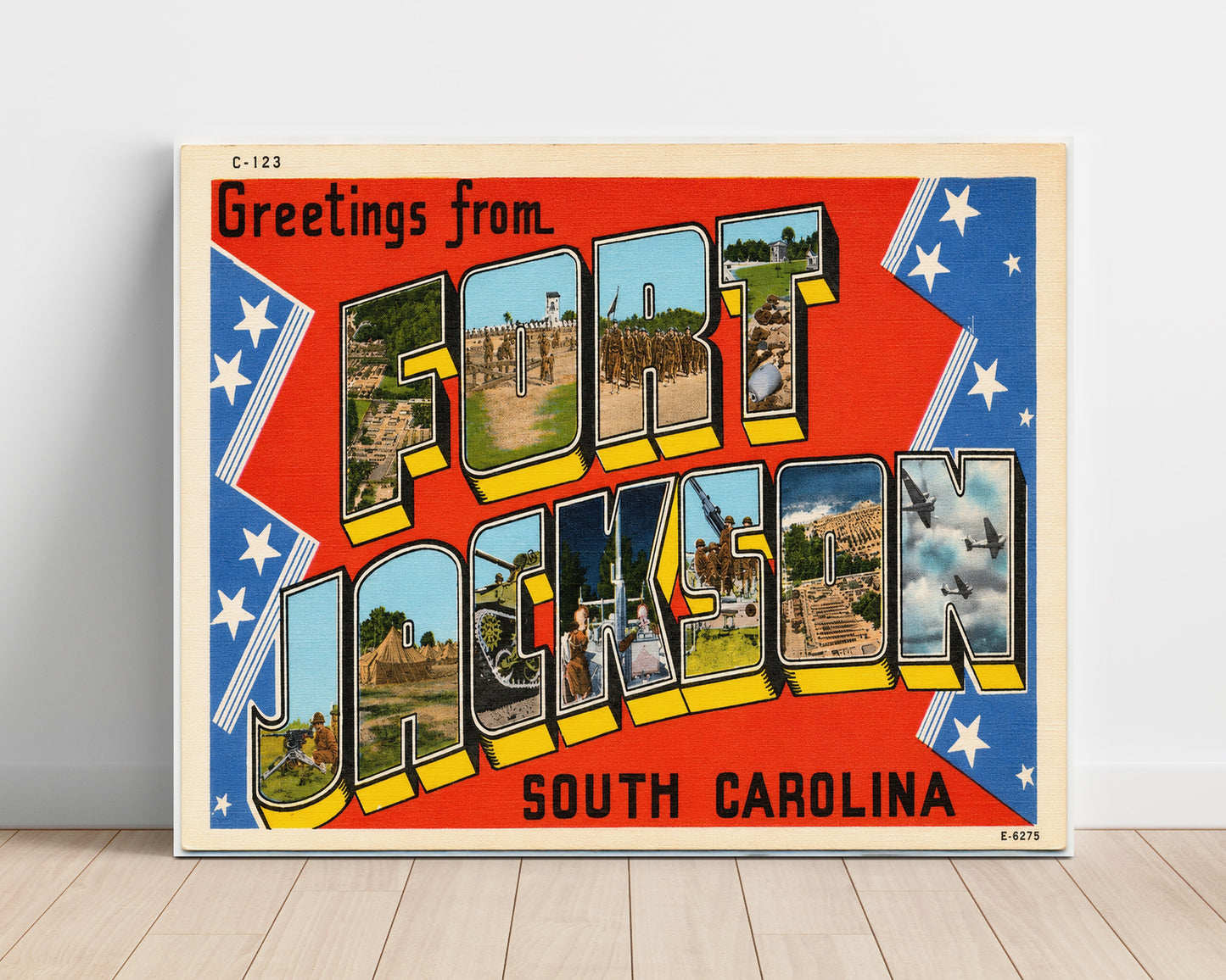 Fort Jackson, South Carolina Vintage Postcard - Vintage American Wall Art Unframed 8x10 in Plastic Sleeve wall art print – unframed decor