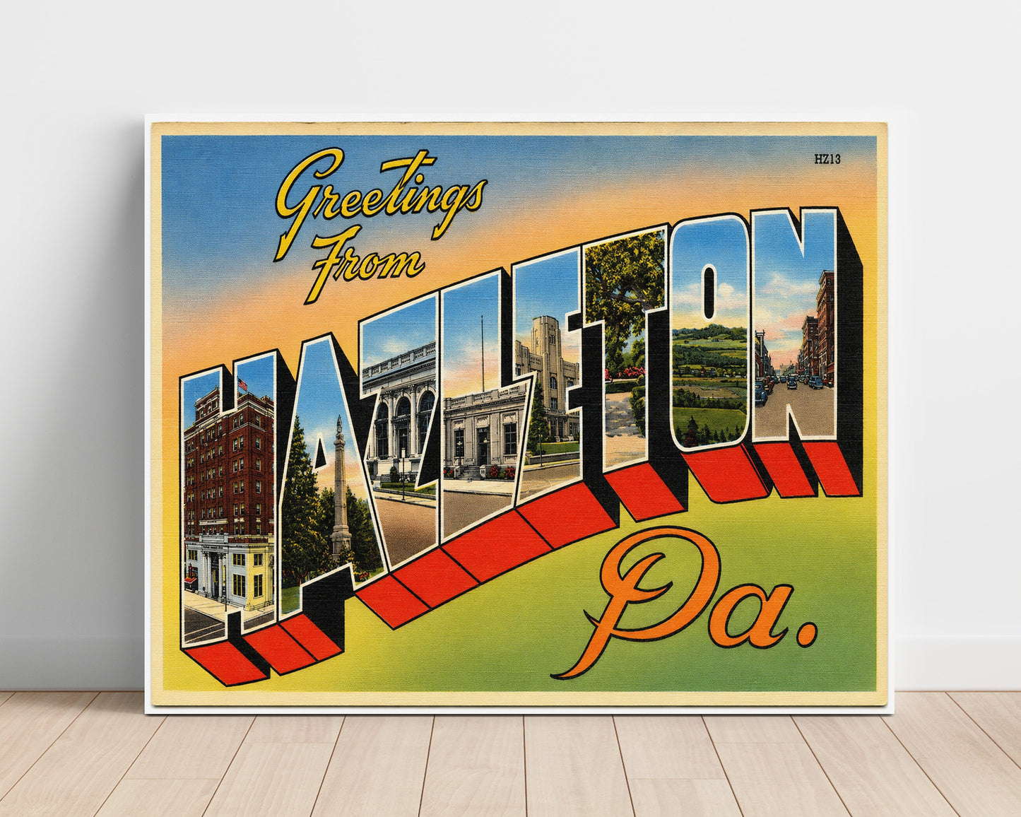 Hazleton, Pennsylvania Vintage Postcard - Vintage American Wall Art Unframed 8x10 in Plastic Sleeve wall art print – unframed decor