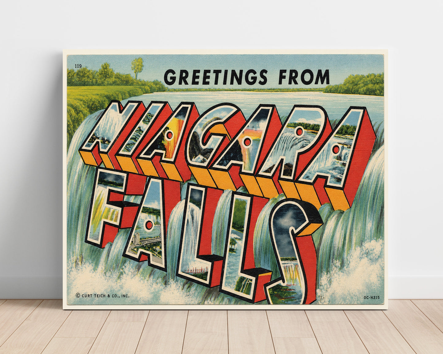 Niagara Falls, New York Vintage Postcard - Vintage American Wall Art Unframed 8x10 in Plastic Sleeve wall art print – unframed decor
