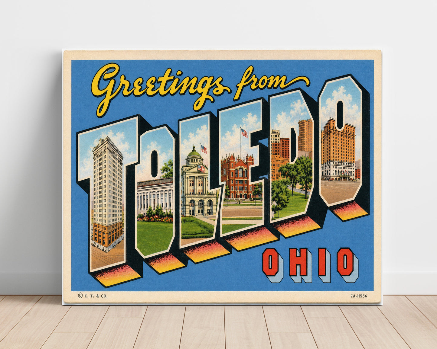 Toledo, Ohio Vintage Postcard - Vintage American Wall Art Unframed 8x10 in Plastic Sleeve wall art print – unframed decor