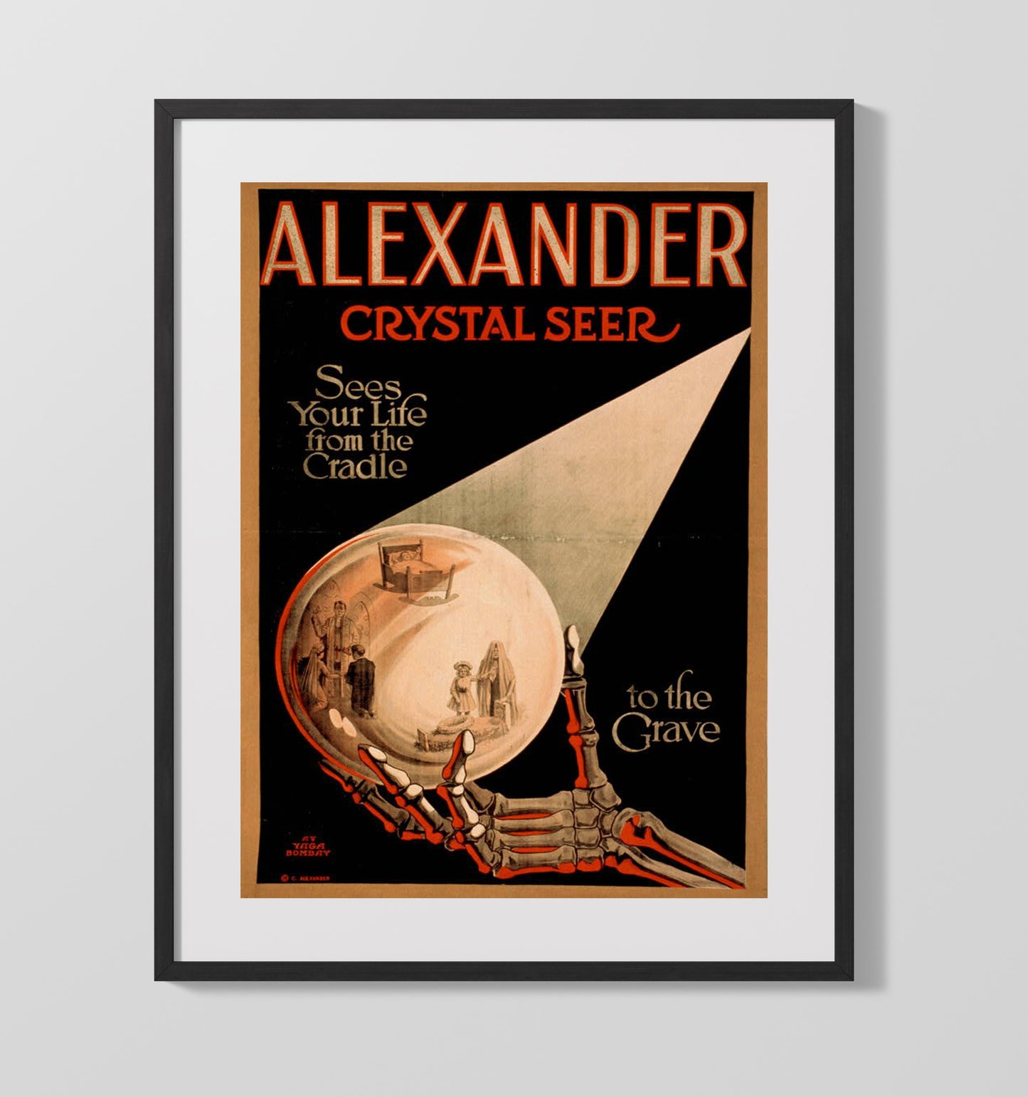 Alexander - The Crystal Seer - Magic Poster - 16x20 Gallery Frame