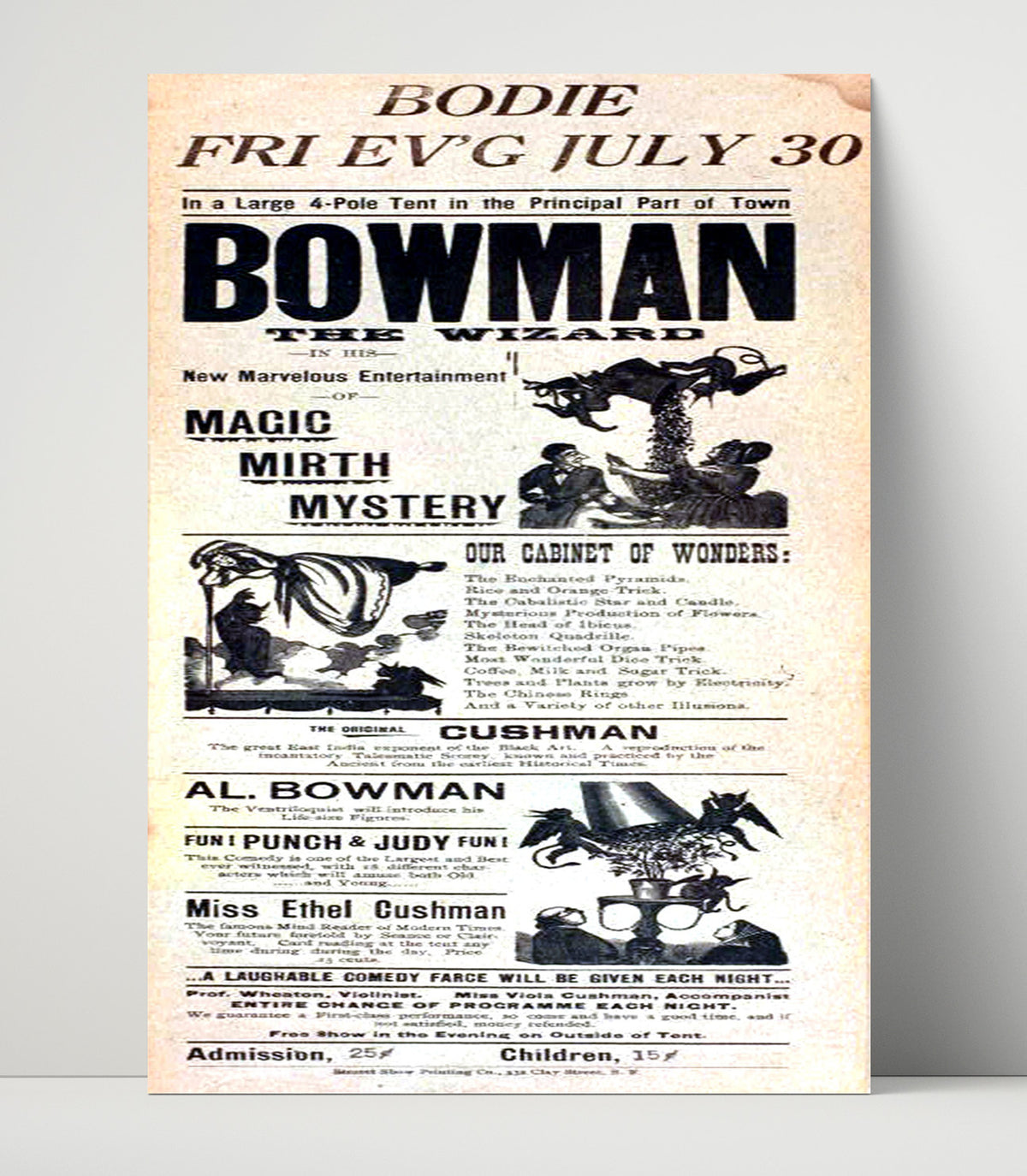 Bowman the Wizard - Cabinet of Wonders - Magic - 16x20 Unframed Print