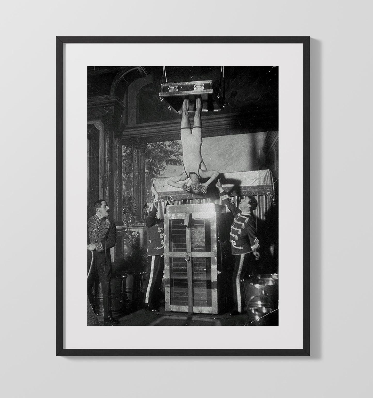 Houdini - Torture Cell Rehearsal - Magic Poster - 16x20 Gallery Frame