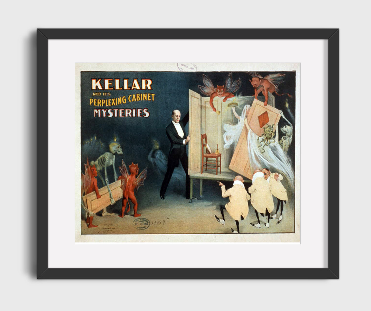 Kellar - Cabinet of Mysteries - Magic Poster - 16x20 Gallery Frame