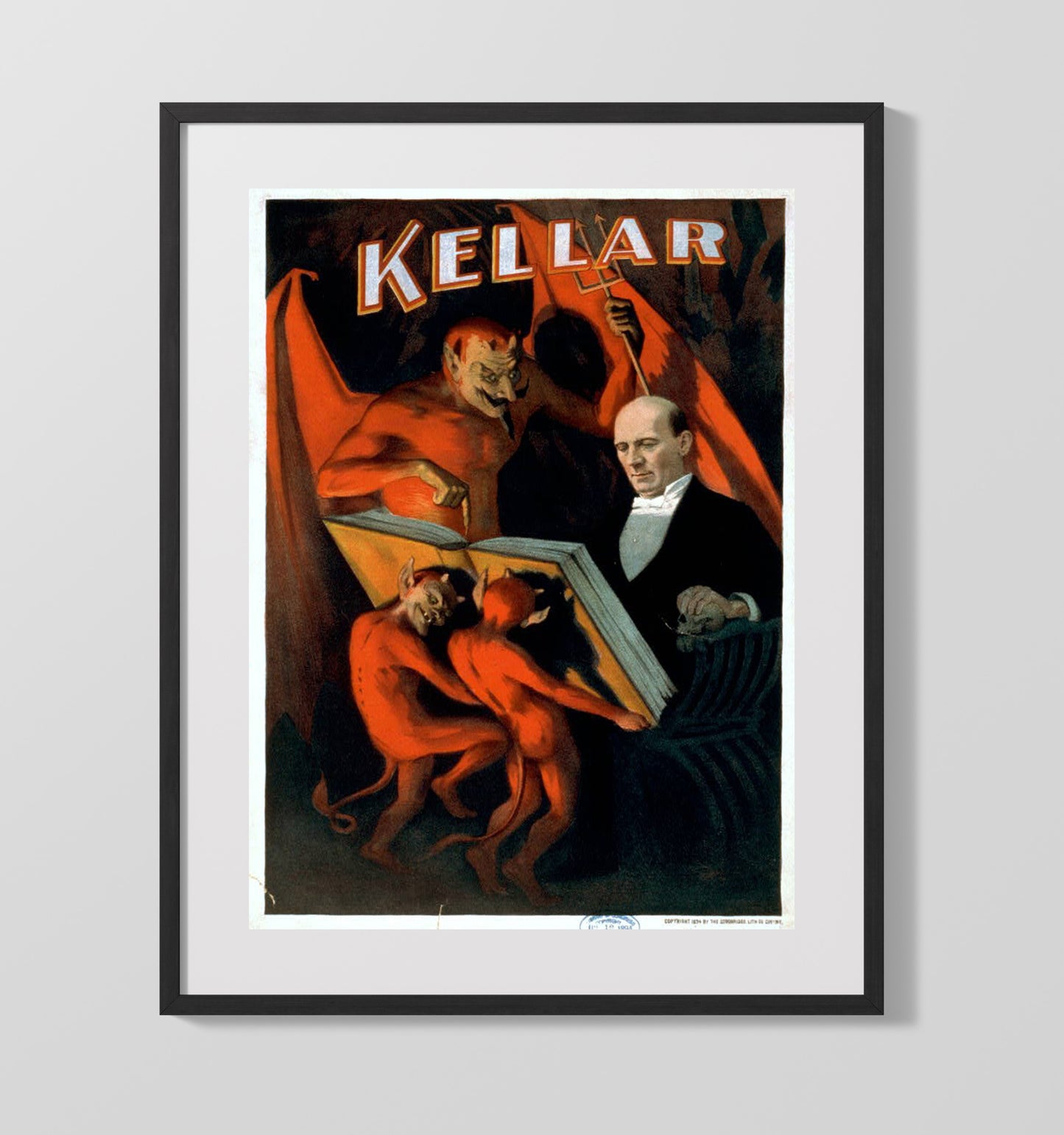 Kellar - Devils at His Elbow - Magic Poster - 16x20 Gallery Frame