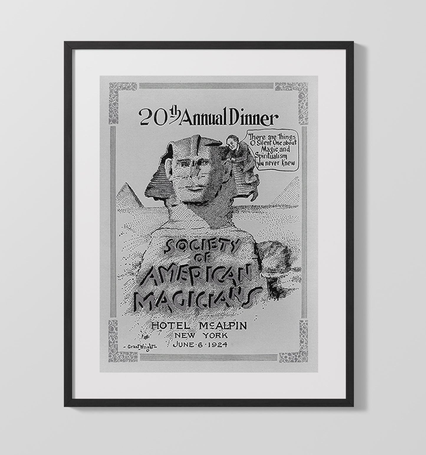 Society of American Magicians Dinner - Commemorative Magic Art - Magic Poster - 16x20 Gallery Frame