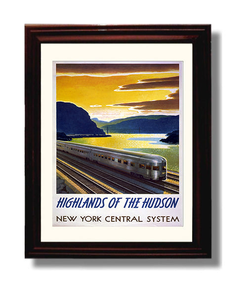 Highlands of the Hudson New York Central System - Hudson Valley Travel Art - Railroad Poster - 16x20 Gallery Frame