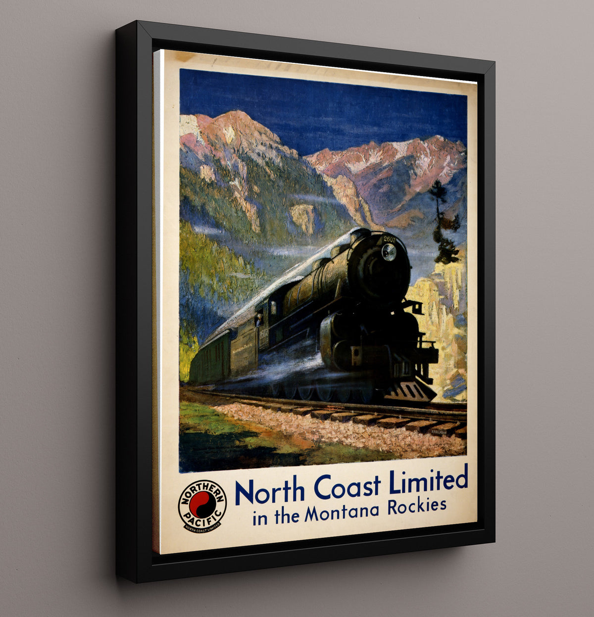 North Coast Limited - Northern Pacific Montana Rockies - 16x20 Framed Canvas