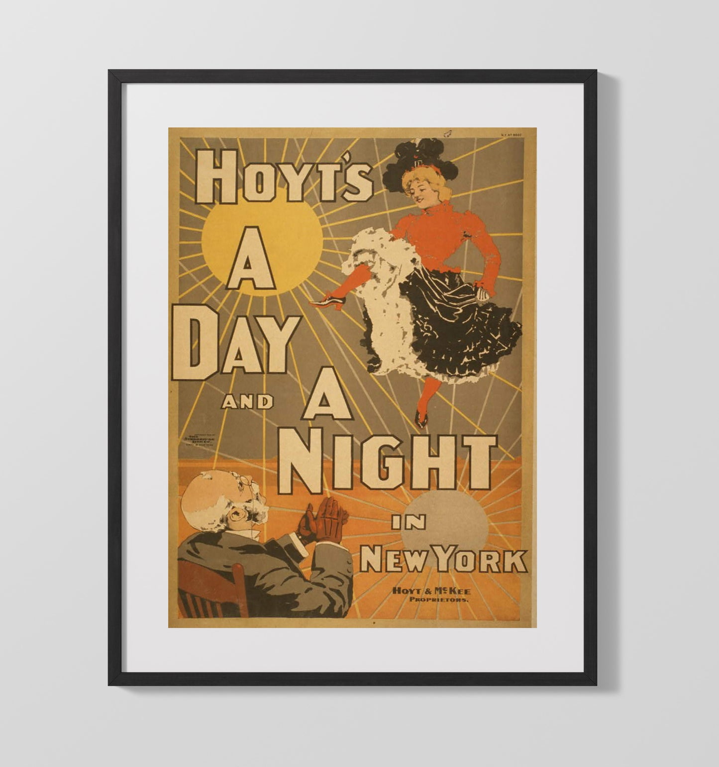 A Day and a Night in New York - Broadway Sunshine - Theater Poster - 16x20 Gallery Frame