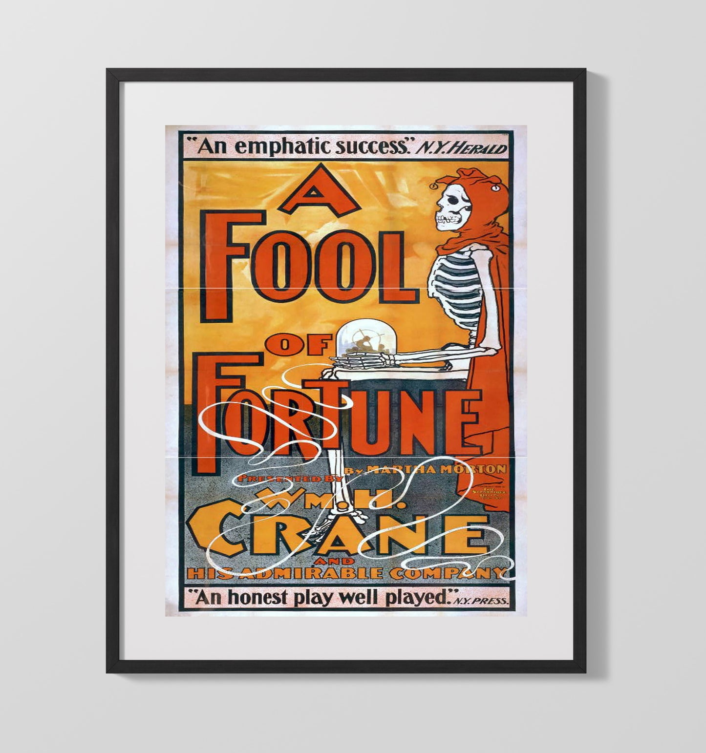 A Fool of Fortune - Skeletons Gamble - Theater Poster - 16x20 Gallery Frame