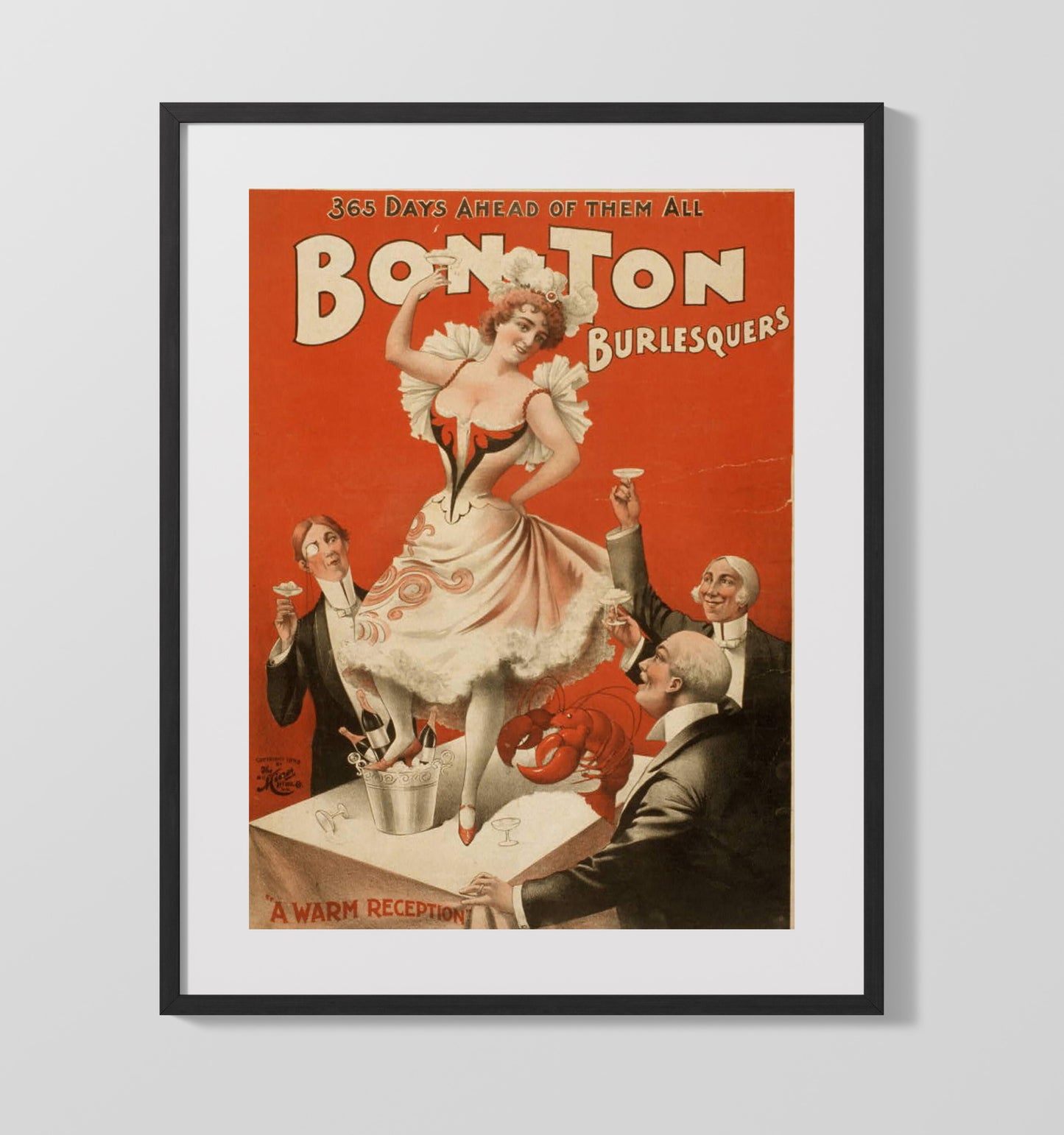 Bonton Burlesquers - Lobster Cabaret - Theater Poster - 16x20 Gallery Frame