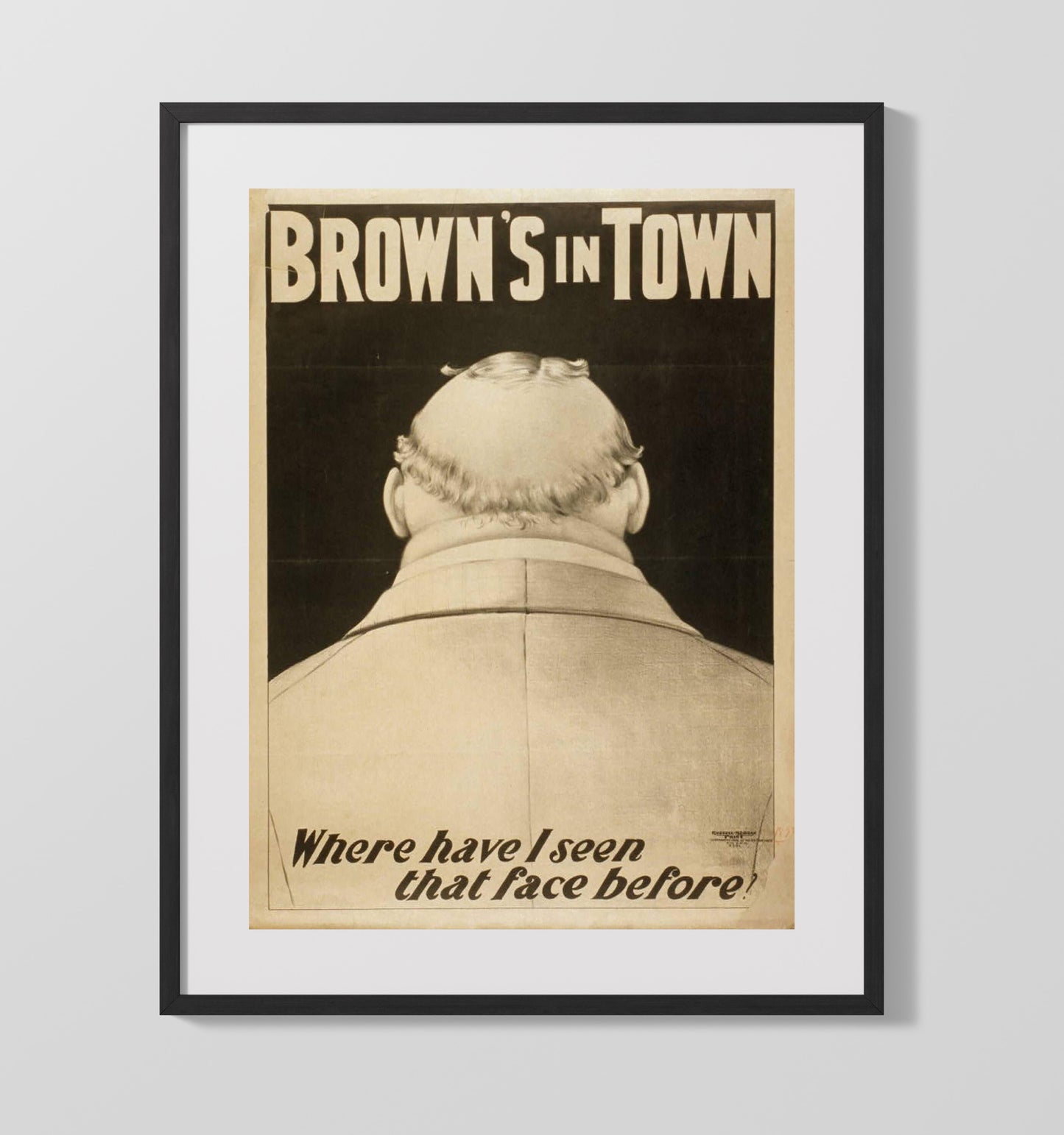 Browns in Town - Back of the Joke - Theater Poster - 16x20 Gallery Frame