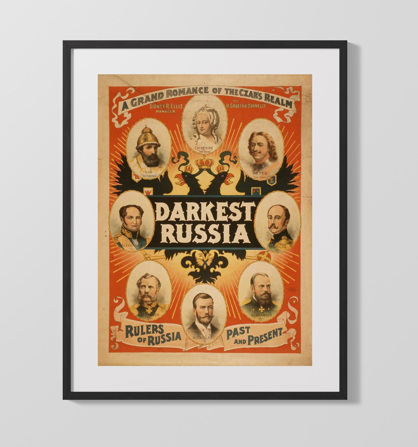 Darkest Russia - Czar Drama - Theater Poster - 16x20 Gallery Frame