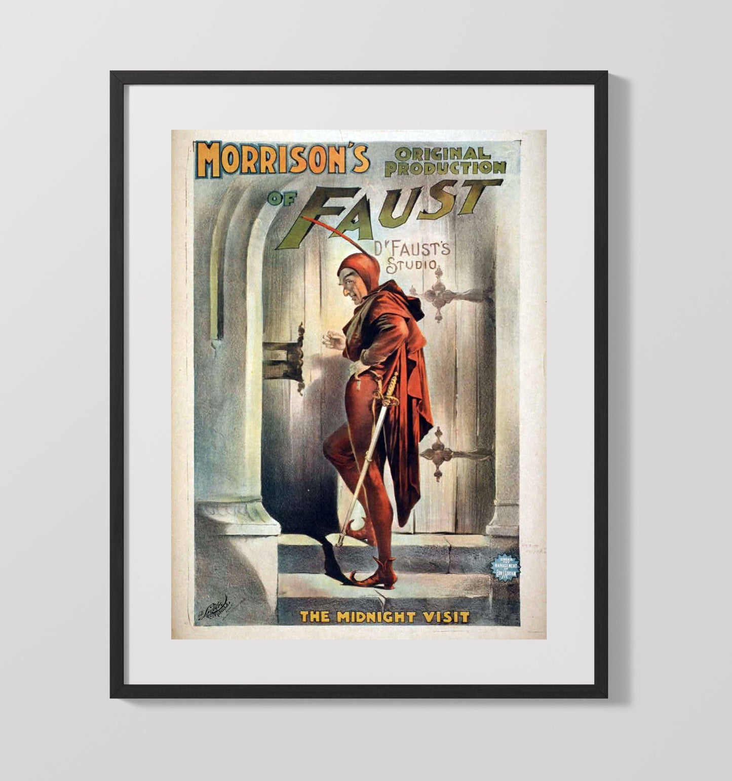 Faust - Midnight Mischief - Theater Poster - 16x20 Gallery Frame