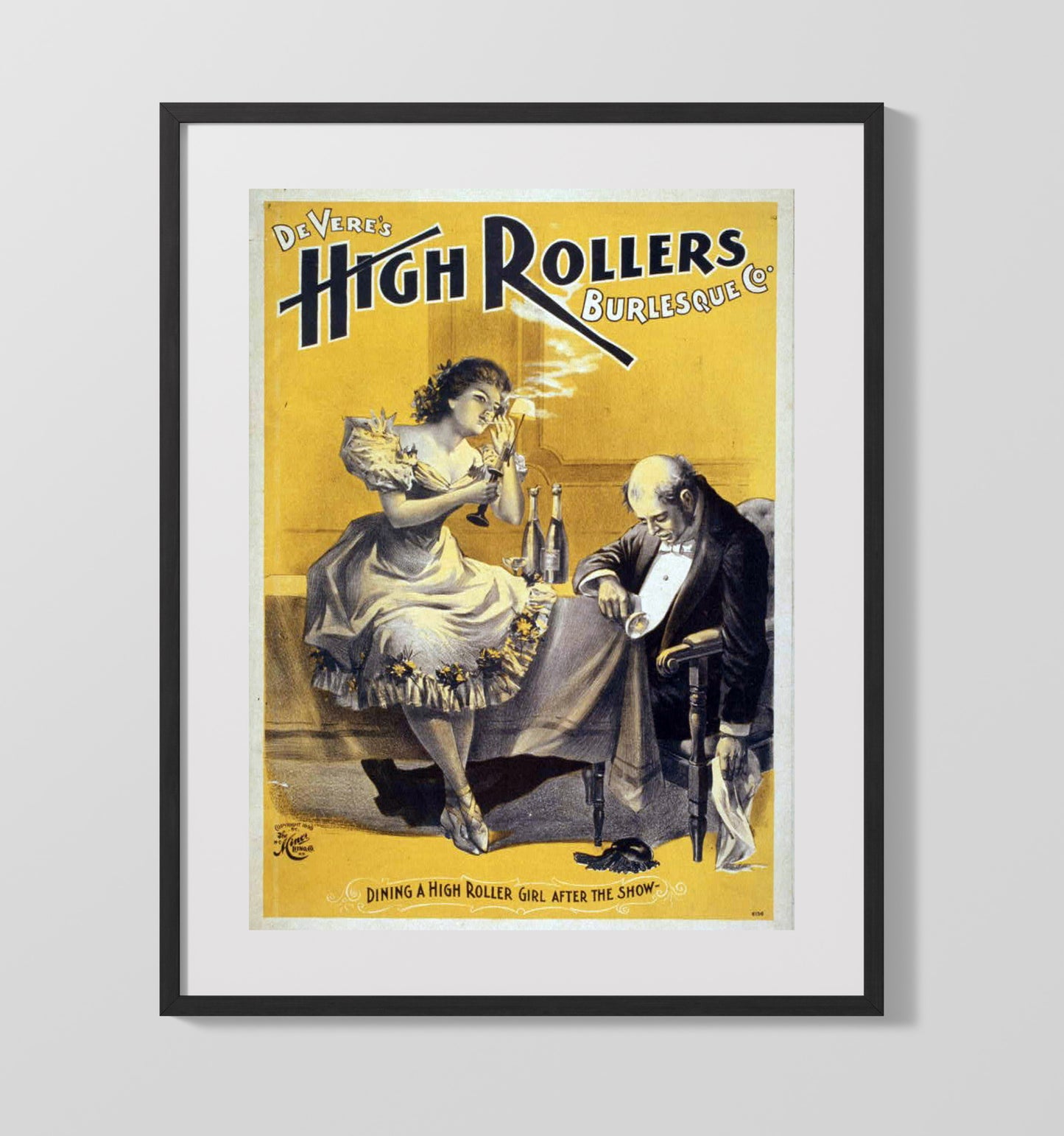 High Rollers Burlesque - Champagne Trouble - Theater Poster - 16x20 Gallery Frame