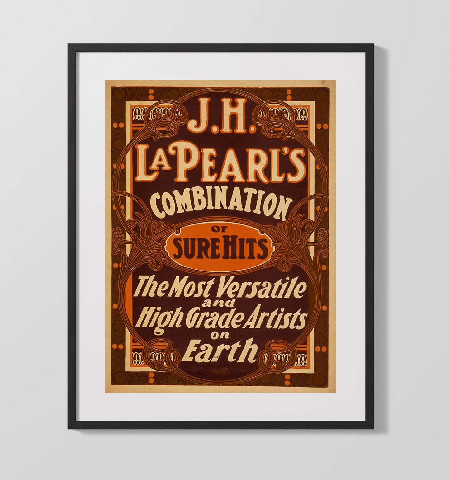 J.H. LaPearls Sure Hits - Variety Supreme - Theater Poster - 16x20 Gallery Frame