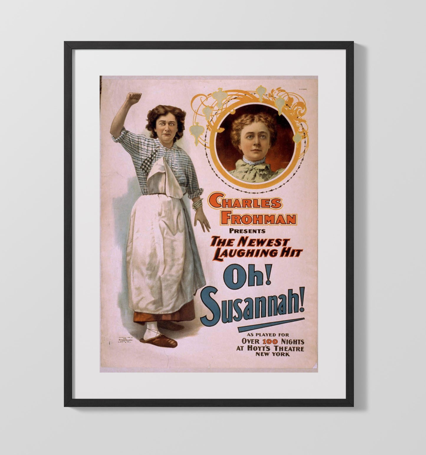 Oh Susannah - Laughing Hit - Theater Poster - 16x20 Gallery Frame