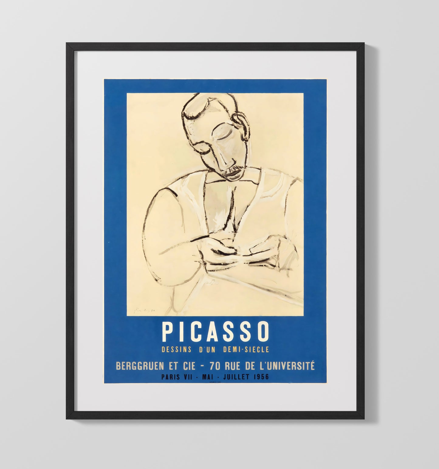 Picasso - Berggruen Et Cie - Dessins D Un Demi Siecle 1956 Paris - Theater Poster - 16x20 Gallery Frame