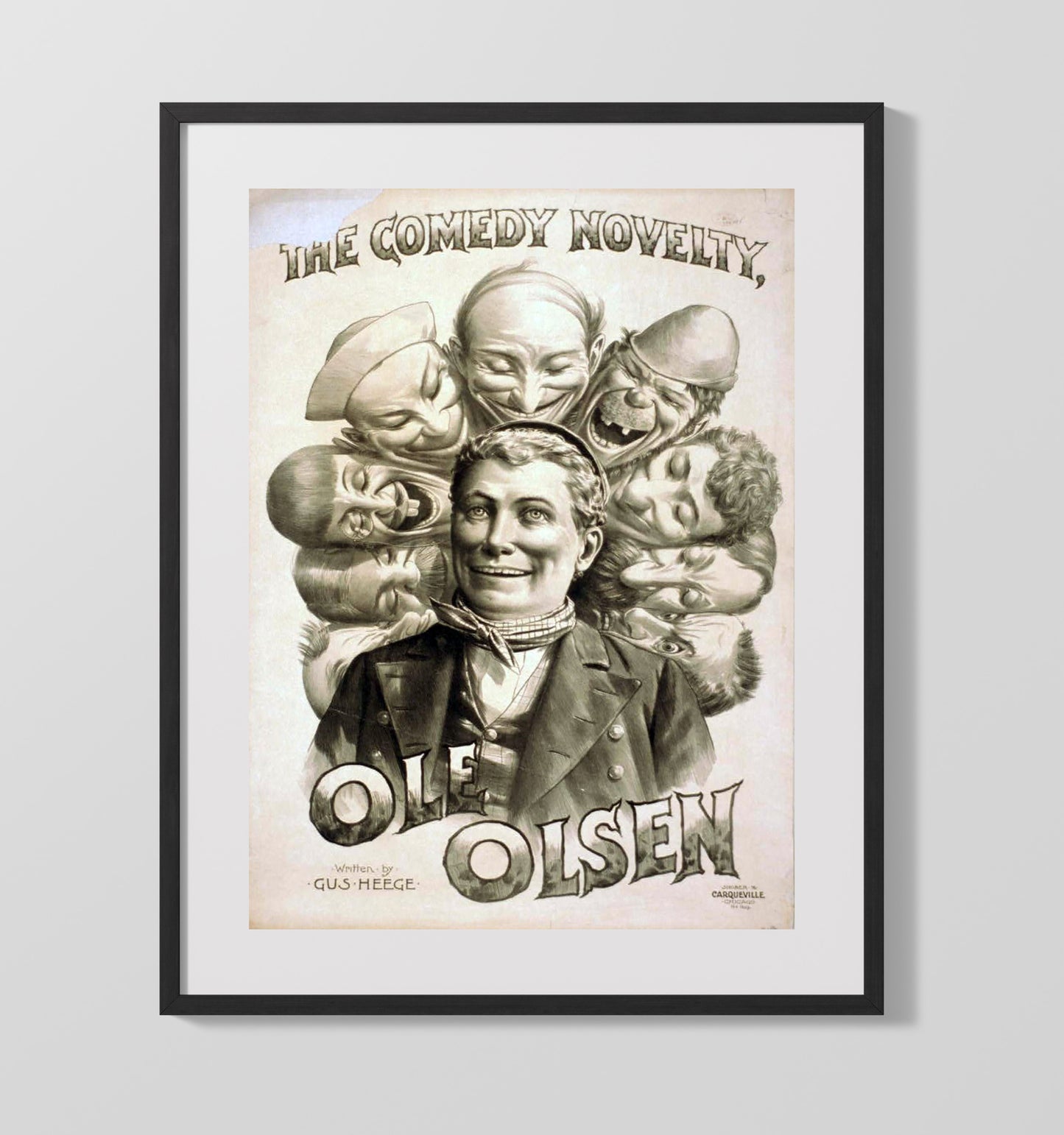 The Comedy Novelty Ole Olsen - Classic Stage Production - Theater Poster - 16x20 Gallery Frame