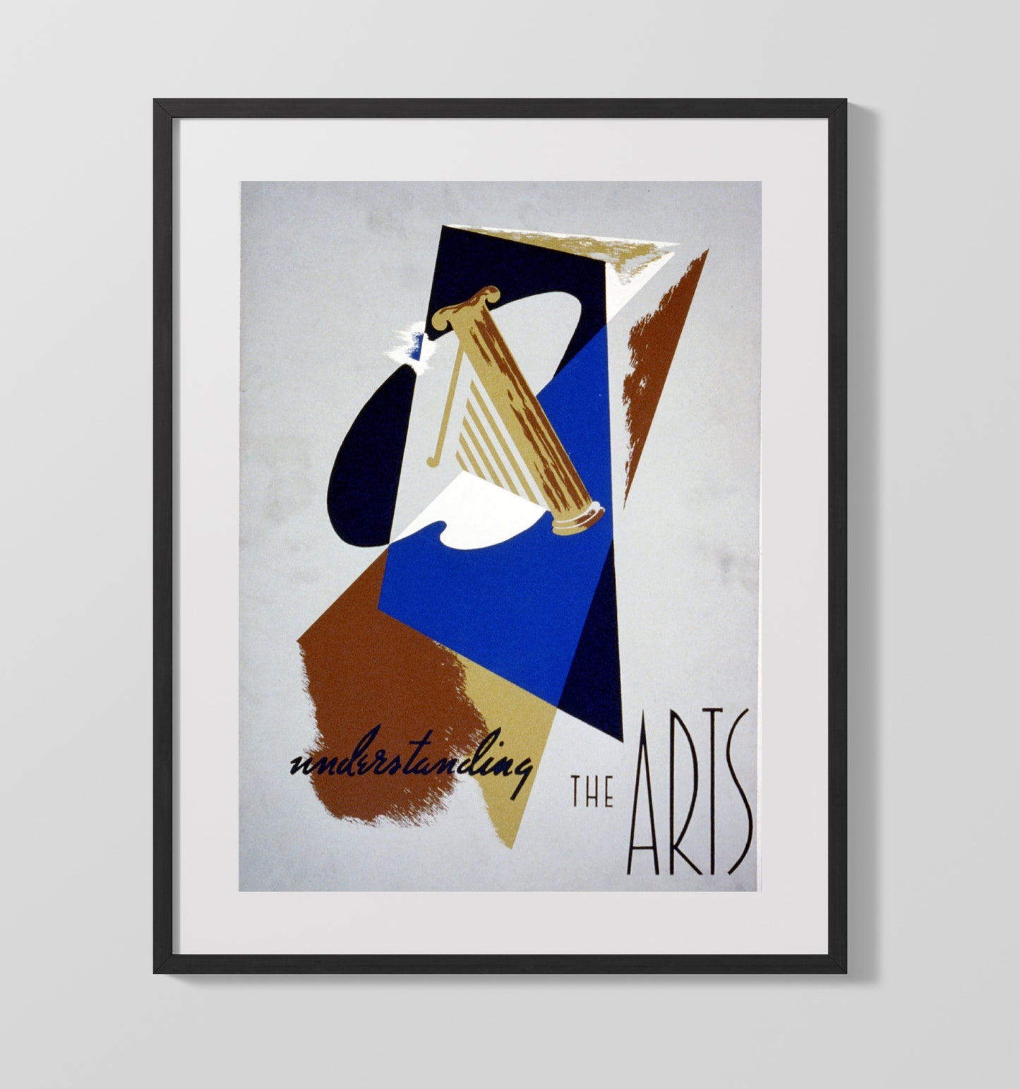 Understanding the Arts - Abstract Harp Design - Theater Poster - 16x20 Gallery Frame