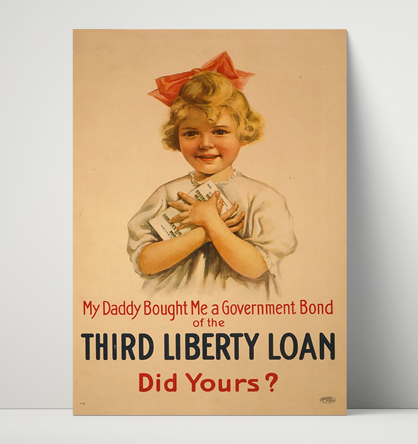 Vintage War Poster - 3rd Liberty Loan by Daddy Vintage War Wall Art - 16x20 Unframed Print